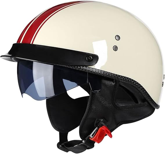 Half Shell Helm Met ECE, Retro Motorfiets Half Helm Motorhelm Voor