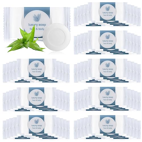 Kacctyen 600 Pcs 0.35oz Mini Bar Soap Bulk Individually Wrapped Bulk Hand Hotel Soap Bars Travel Size Toiletries for Guest Hotel Bathroom Vacation Rentals