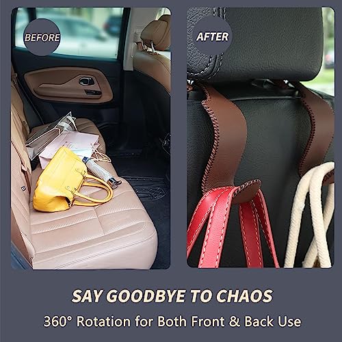 Image of 4-Pack Car Headrest Hooks Holds 55lbs Seat Storage Organizer for Bags