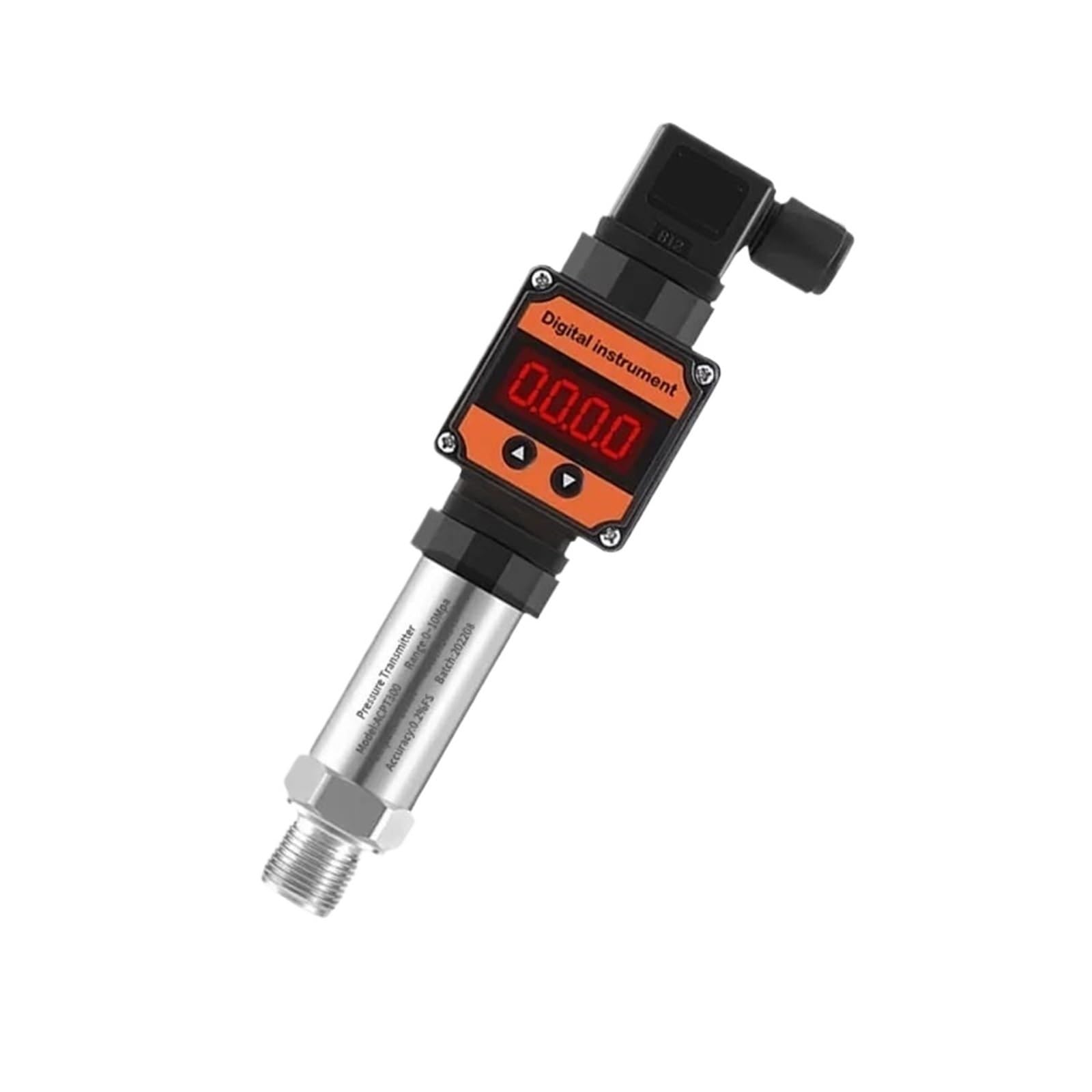 Transductor de presión de aceite, agua, aire y agua de 4-20 mA con pantalla LED, transmisor de presión absoluta de silicio por difusión de 0-1000 bar(0-1.6Mpa)