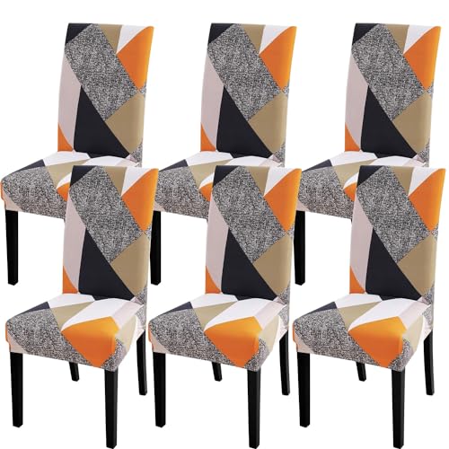 Image of P-PLUS INTERNATIONAL Dining Chair Cover Frill Full Cover Set of 6 Seater Seat Cover for Office Chair Dining Stretchable Chair Cover (Set of 6)