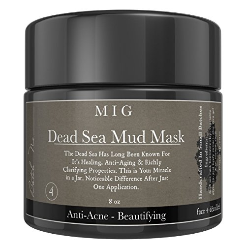 Organic Dead Sea Mud Mask By MIG Soap & Body Co Facial Acne Blackheads Pimples Scars Treatment Wrinkle Reduction with Dead Sea Minerals to Help Pull Toxins From Skin Natural Moisturizer Skin Cleaner