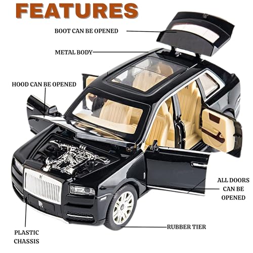 Image of GRAPHENE 1:22 Scale RC DieCast Metal Smoke Car Rolls-Royce Openable Door Light and Spray Effect Model Remote Controlled Toy Car Gifts Mist Toys for Kids Boy Girl