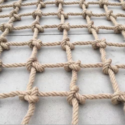 Jute Hemp Rope Nets for Safety and Decorative,Rope Ladder,Tree House Climbing Child Safety Stair Balcony Railing Prot,for Kids and Pet,Versatile Rope Net