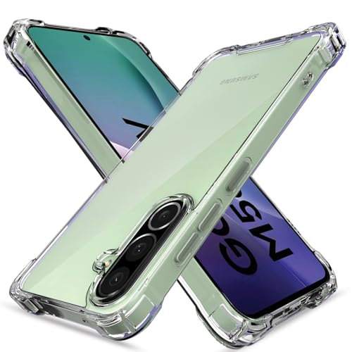 Image of Outlouders Back Cover for Samsung Galaxy M56 5G Clear Transparent PC + TPU Bumper Case with Raised Edges for Shockproof Protection(Transparent)