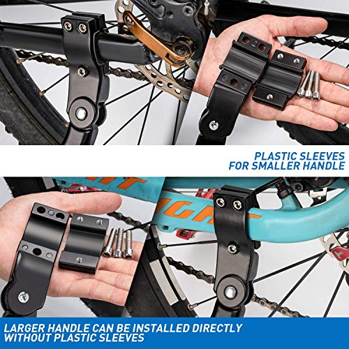 Foto von HENMI Fahrradständer 24-28 Zoll, 4 cm Höhenverstellbar und Universal Seitenständer, Dauerhaft Bike Stand gemacht durch Aluminiumlegierung