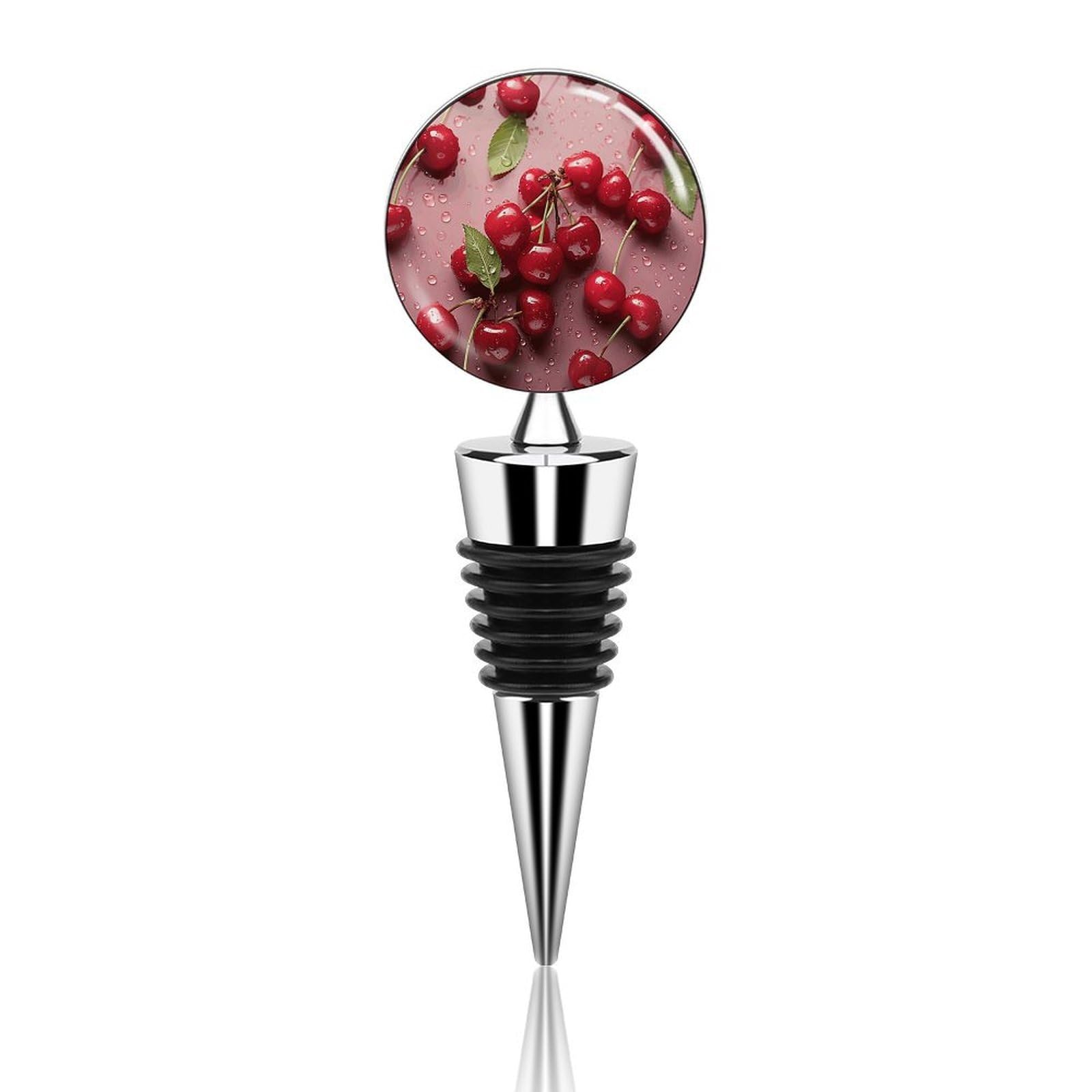 Bouchon de vin réutilisable cerise pour fête et bar