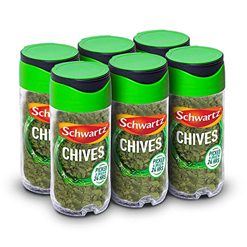 Schwartz - Schwartz Chives 1 G | Jar | Pack of 6 | Bursting with Flavour and Aroma | Subtle Onion and Garlic Flavours | Versatile Herb | Perfect for Salads, Soups and Stews