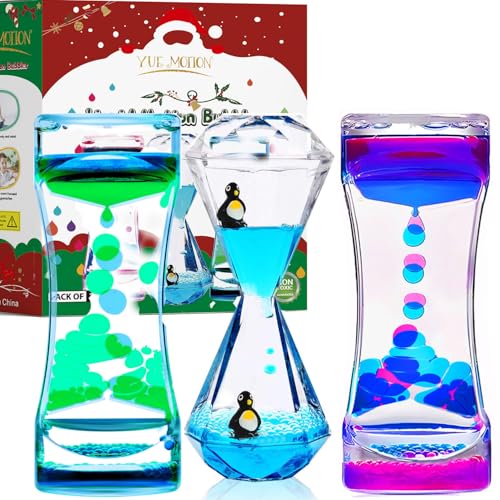 YUE MOTION Liquid Motion Bubbler - Sensory Fidget Desk Toy for Kids & Adults - Fidget Tubes for Stress Relief and Focus- Calming Visual Bubbler Toys for Classroom, Desk Decor, Stocking Stuff