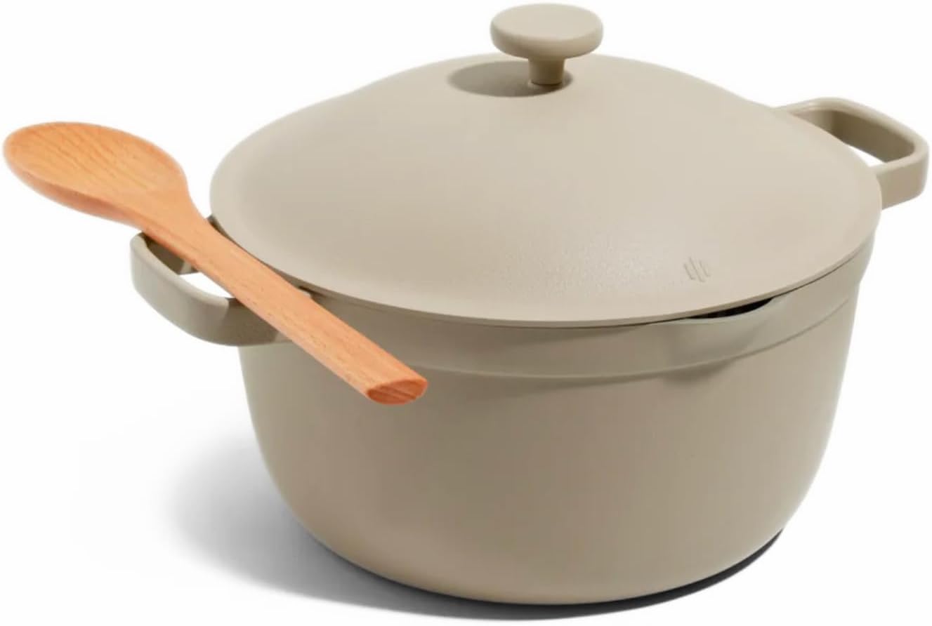 Perfect Pot | 5.5 Qt Ceramic Pot with Lid & Spatula | Patented 8-in-1, PFAS-Free Nonstick, Non-Toxic Cookware | Induction & Oven-Safe up to 450°F | Steam
