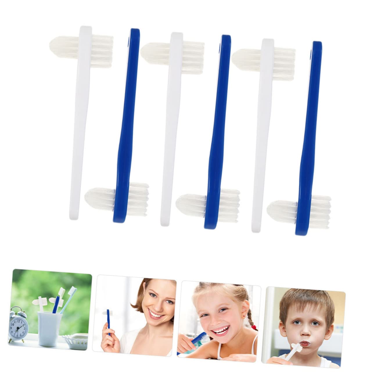 KOMBIUDA 30pezzi Spazzolino Portatile Per Adulti Testina Angolata Per Pulizia Denti e Denti Falsi Per Viaggi e Uso Quotidiano Colori
