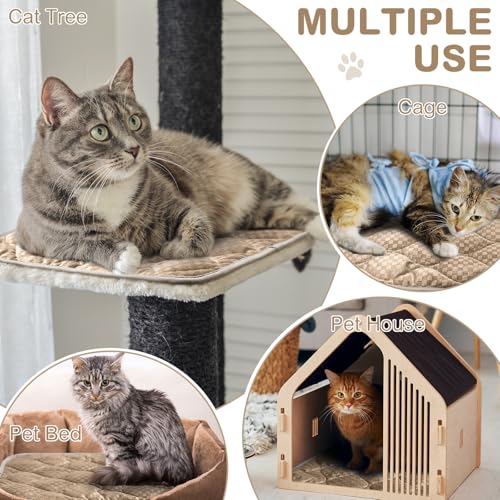 Tujoe Pacote com 4 camas autoaquecidas para gatos 40,6 x 50,8 cm, tapete térmico quente para animais