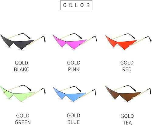 Miniatura 6 de willochra Gafas de sol triangulares sin marco de una pieza para mujer, lentes de sol de moda con lentes de océano, gafas de sol para hombres, para