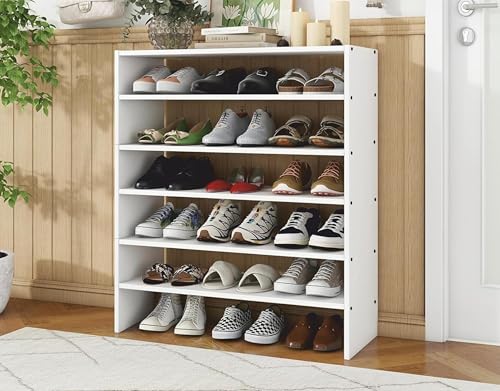 Image of Enigmatic Woodworks Wooden Shoe Rack for Home, Shoes Chappal Slippers Organizer Stand, Small Shoerack Organiser DIY (Do it Yourself) (SR-6T White)