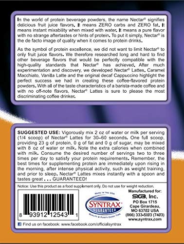 Nectar Whey Protein Isolado Syntrax Caramel Macchiato - 907 g