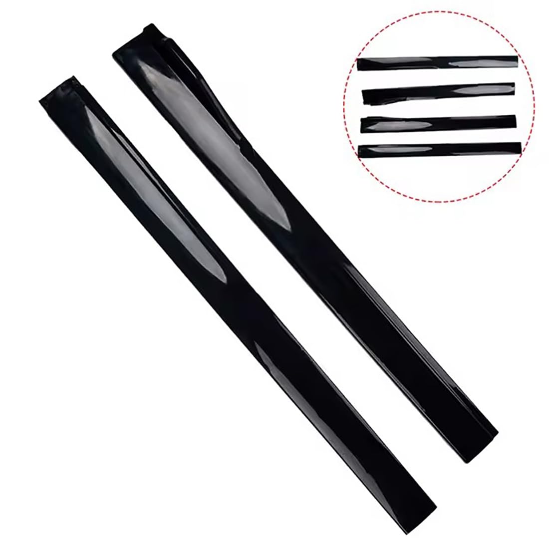 Faldón Lateral de Coche, Borde de extensión para H-Onda Civic 10th 2017-2023, faldones Laterales ABS, divisores de Aletas, alerones,Black-Black