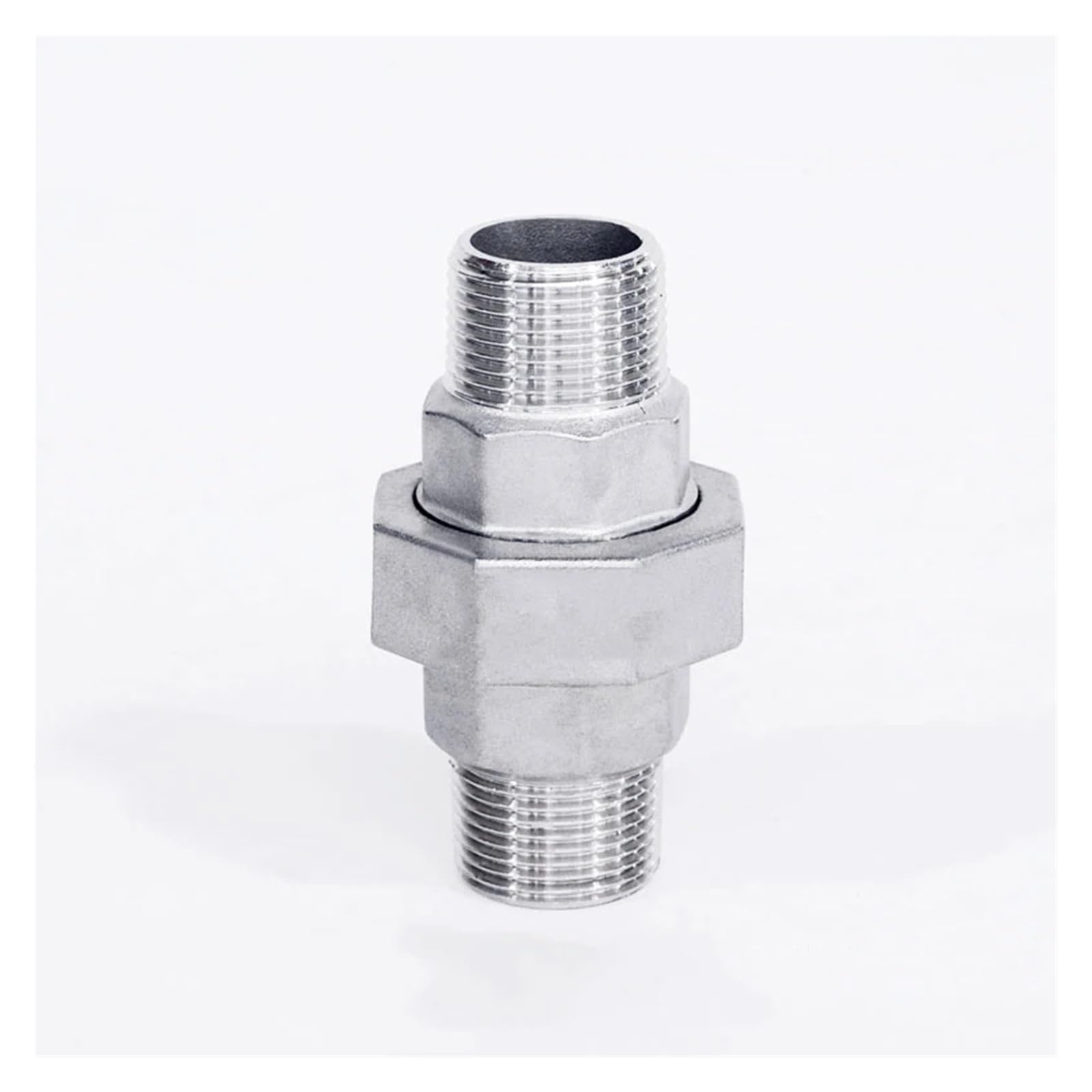 Hardware 1/4" 3/8" 1/2" 3/4" 1" 1-1/4" 1-1/2" BSP Male Thread 304 Stainless Steel Union Pipe Fitting Connector Coupler Pipe Joint(1-1/4")