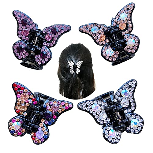 Pince à cheveux papillon strass lot de 4 petites barrettes
