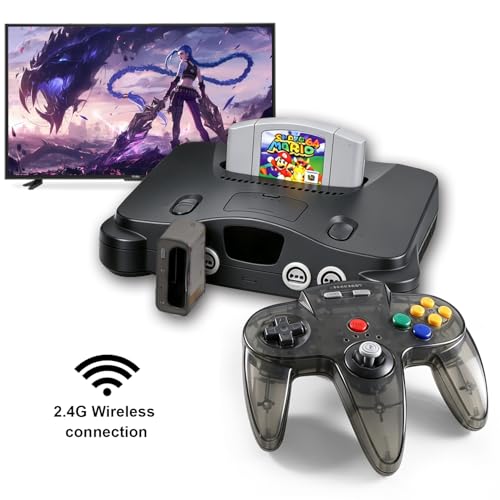 Image of KIWITATA 2 Pack Wireless N64 Controller for Switch Games, 2.4GHZ N64 Remote Wireless Joystick Game Controller Compatible with N64 System, Switch 1 /2,Windows PC & Mac