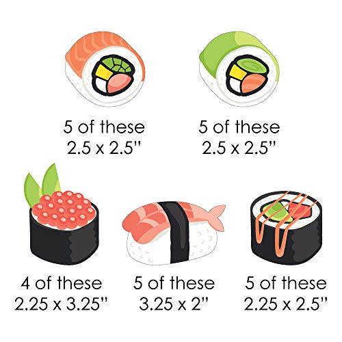 Big Dot of Happiness Let's Roll - Pitillos Decorativos Sushi miniatura 2