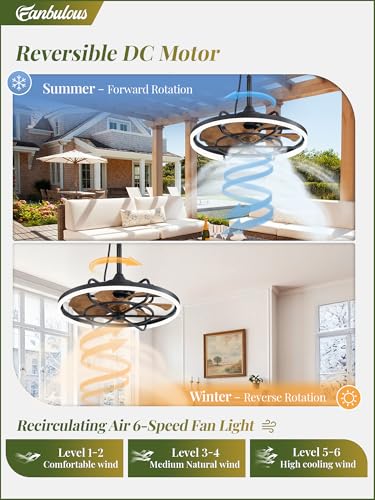 Image of Fanbulous 24 inch Outdoor Ceiling Fan with Light, Waterproof Caged Gazebo Fan