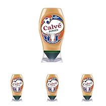 Calvé Salsa Burger, Formato 250 ml, Salsa Extragusto con Maionese, Senape, Cipolla e Salsa Worcestershire, Ideale per Sandwich e Burger, Bottiglia 100% riciclata (Confezione da 4)