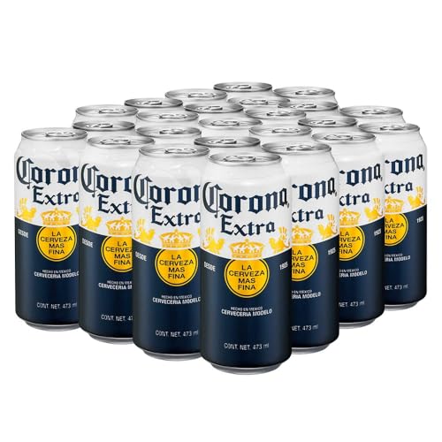Cerveza Clara Corona Extra Lager, paquete de 24 latones de 473ml, disfruta su...