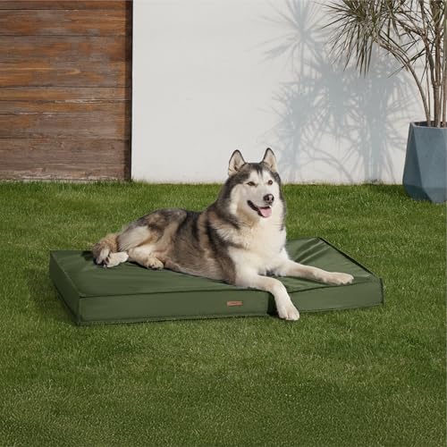 Image of LE SURE Outdoor Waterproof XXL Dog Bed,Orthopedic Pet Mat,48x30In | Crate Pad for Dogs with Oxford Fabric Surface,Removable Washable Cover,Egg Foam Kennel Pads,Non slip Bottom,Green