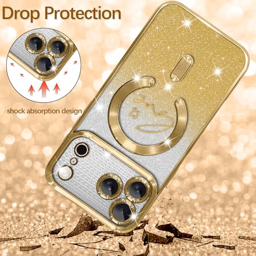 Image of ZIYE Magnetic Case Designed for iPhone 17 Pro Glitter Case-Gold