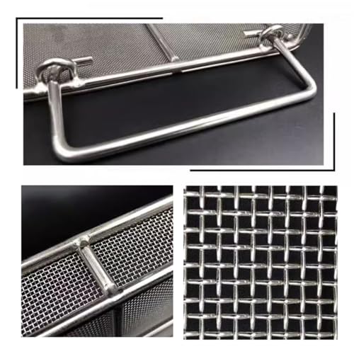 304 Edelstahl-Sterilisierungskorb mit Deckel, Hochleistungs-Mesh-Instrumenten-Schale für Autoklaven, hitzebeständiger chirurgischer Werkzeughalter für Krankenhauslabor-medizinische Reinigung 50x20x15c