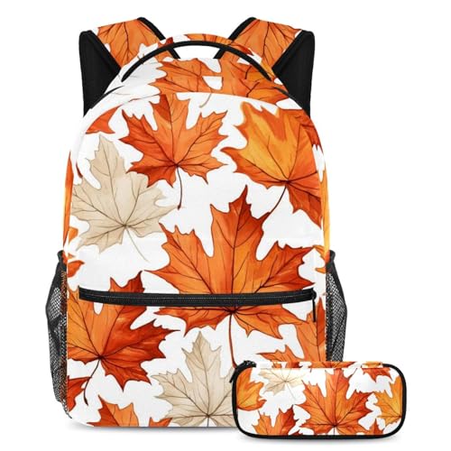 Sac à dos et trousse feuilles d'érable pour ranger toutes ses affaires de cours
