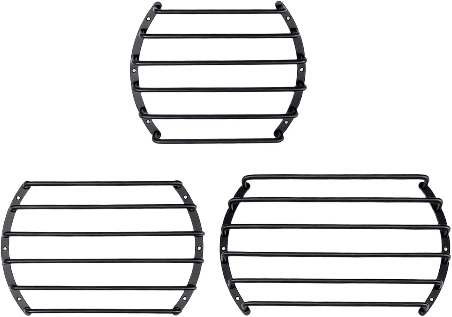 6 Rod Automotive Soundbar Grille Guard, Black Metal, 8 INCHES