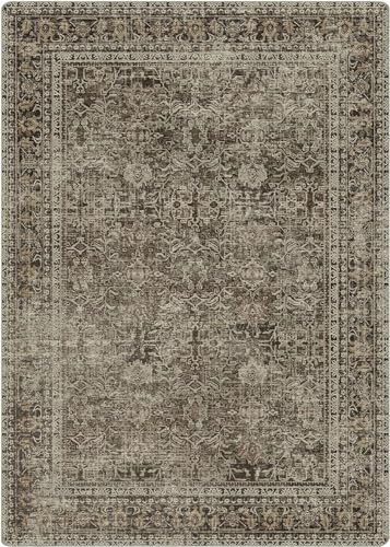 Area Rugs 9x12 for Living Room Bedroom, Vintage Machine Washable Stain Resistant Rug, Large Soft Low Pile Sage Charcoal Foor Mat with Non Slip Backing for Dining Room