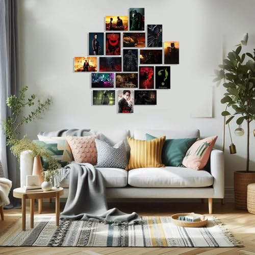 Image of ATEVON Batman Wall Collage Kit - Pack of 18 DC Superhero Posters 6x4 Inches | Dark Knight Wall Art Prints for Bedroom, Home, Office & Fan Decor