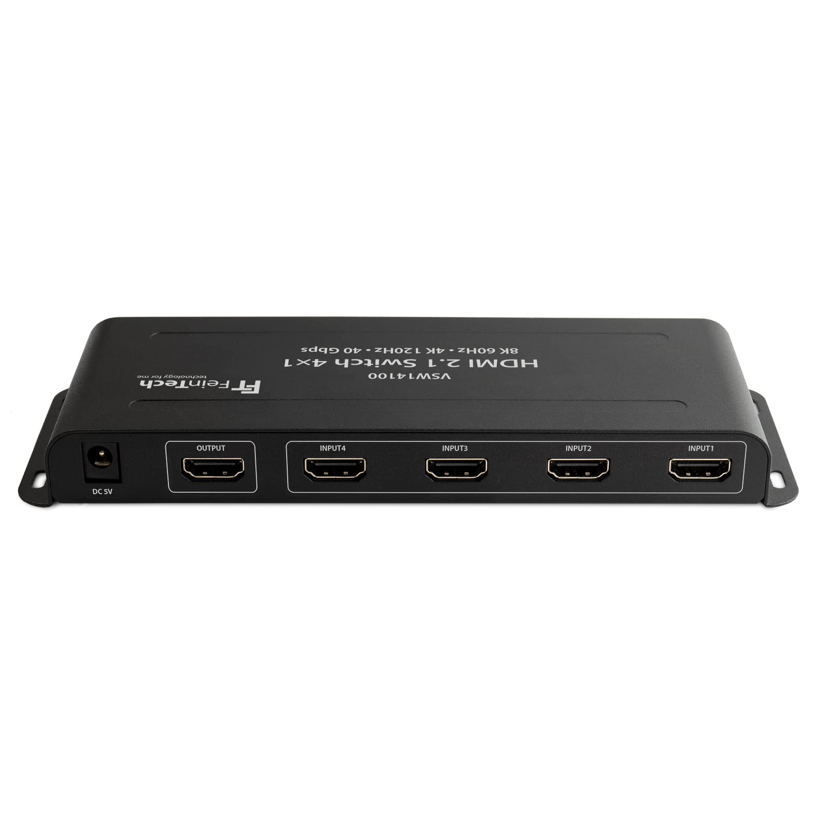 FeinTech VSW14100 Switch HDMI 4K 120Hz 4 Entrées 1 Sorties, Switch HDMI 2.1 avec Commutation Automatique pour PS5, Xbox et Autres lecteurs multimédias