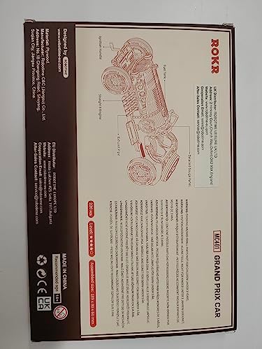 ROKR Puzzle 3D drewniane puzzle modelarstwo - drewniany zestaw do budowy samochodu - prezent urodzinowy na Boże Narodzenie dla młodzieży i dorosłych (Grand Prix Car)