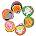 Warooma - 6 castañuelas de dedo de madera coloridas con patrón de dibujos animados hechas a mano para instrumentos musicales y ritmo, juguete de educación temprana para bebés y niños
