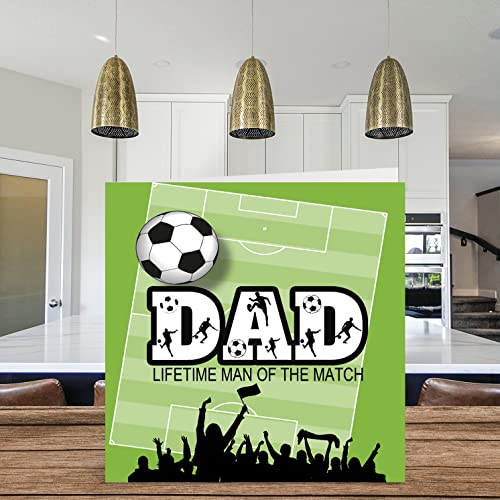 Soccer Birthday Cards for Dad - Top Flight - Happy Birthday Card for Dad from Son Daughter, Father Birthday Gifts, 5.7 Inch Footy Football Fathers Day Greeting Cards Gift for Daddy Papa - Image 4
