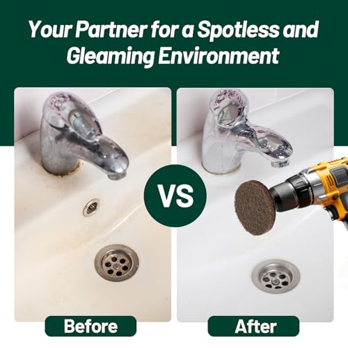 Caelum 4 Inch Drill Powered Brush Tile Scrubber Scouring Pads Cleaning Kits Scrub Brush, 10 Scrubbing Pads With 3 Different Stiffness Pads, Heavy Duty Household Cleaning Tool  thumb #5