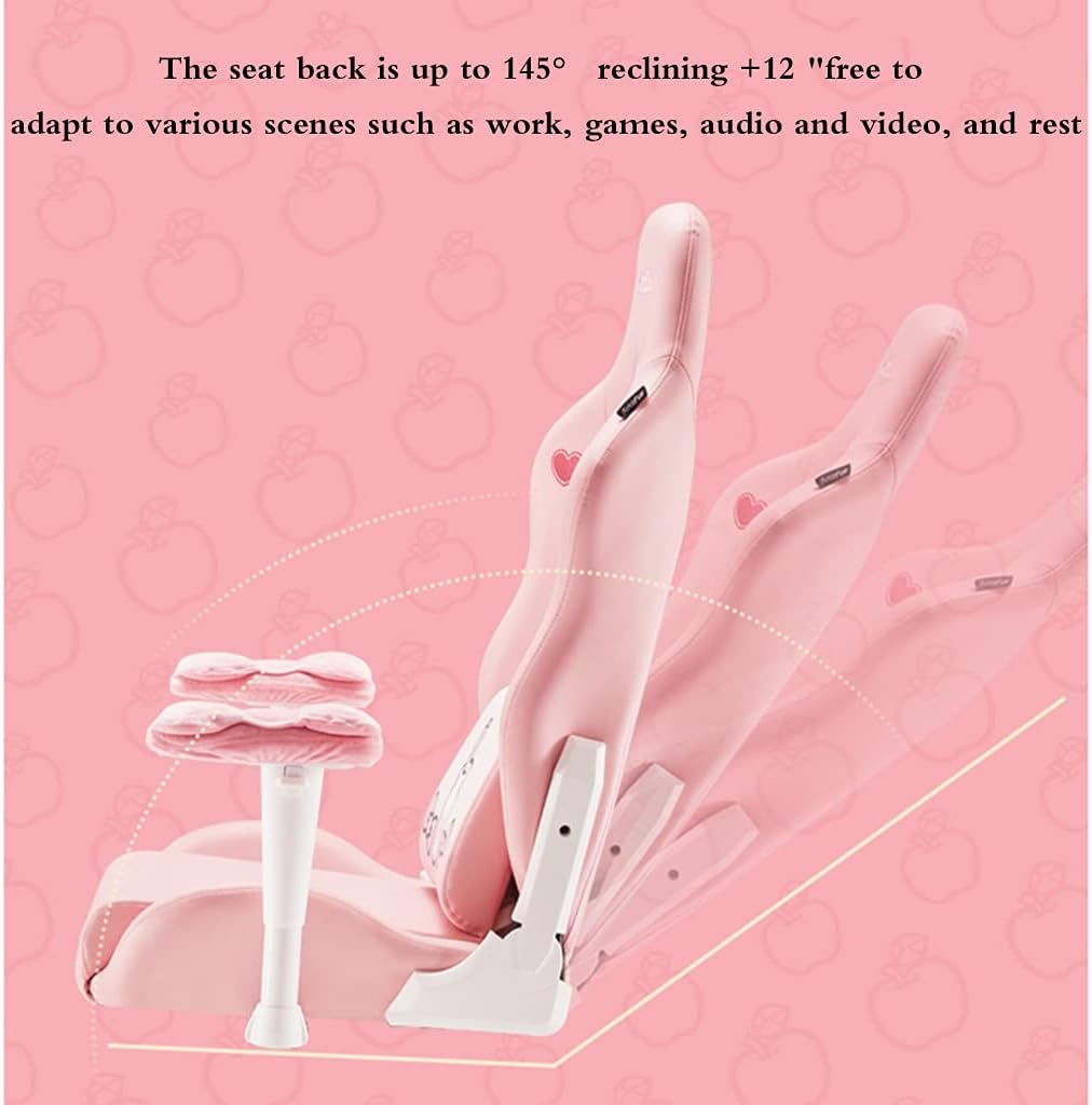 Gaming Chair Pink Computer Chair Game Chair Home Study Chair Study Chair Comfortable backrest Chair Rotating Lift Chair (Color : Pink Size : 7070128cm)