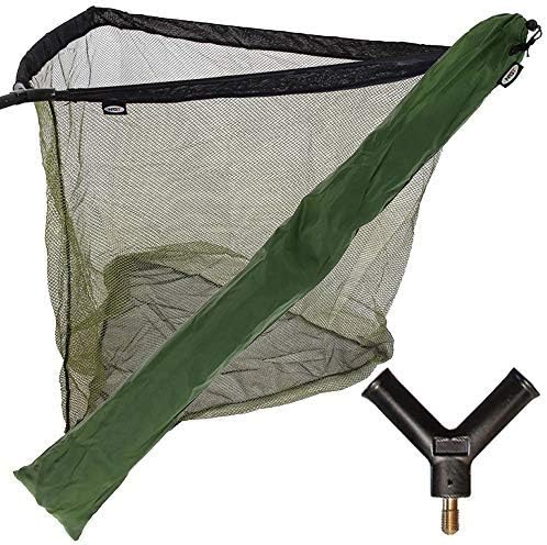 DNA NEW NGT 36" Green Carp Coarse Fishing Landing Net with Strong Metal Spreader Block and Stink Storage Bag