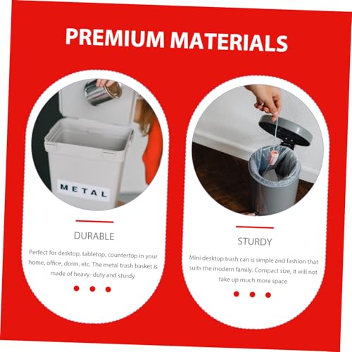 Canecas de Basura Mini de Hierro Galvanizado Rojo 2 unidades miniatura 7