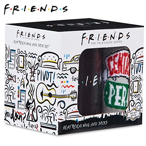 Friends Set de Regalo con Taza Café y Calcetines Diseño Central Perk, Tazas Cafe Cambian con Calor, Merchandising… - Imagen 8
