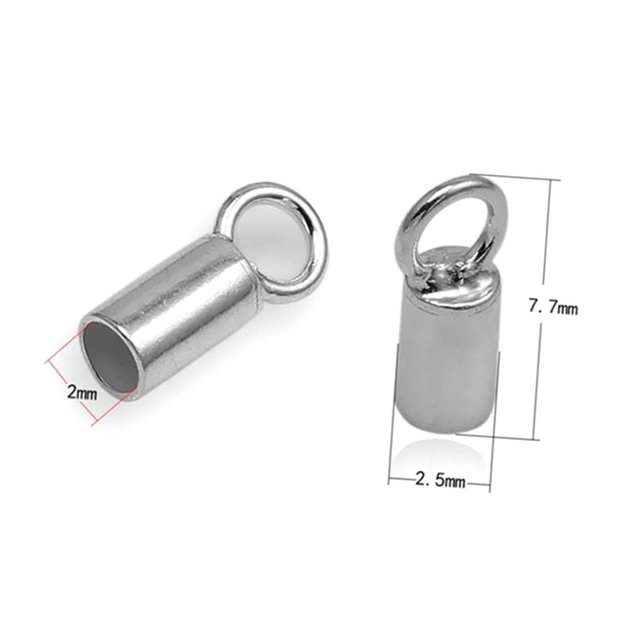 ORFOFE Endclips Selbstgemacht Zubehör Feine Verarbeitung 10 Stück aus 925 Silber Rohr für Halsketten und Armbänder für Besondere Geschenke und Schmuckherstellung