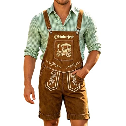 Lederhosen Oktoberfest cuir de vache pantalon bavarois homme déguisement costume traditionnel