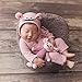 Ruiqas Neugeborene Fotografie Requisit Strampler Hut Rattenpuppe Set Baby Mädchen Foto Requisiten Outfits (Rosa)