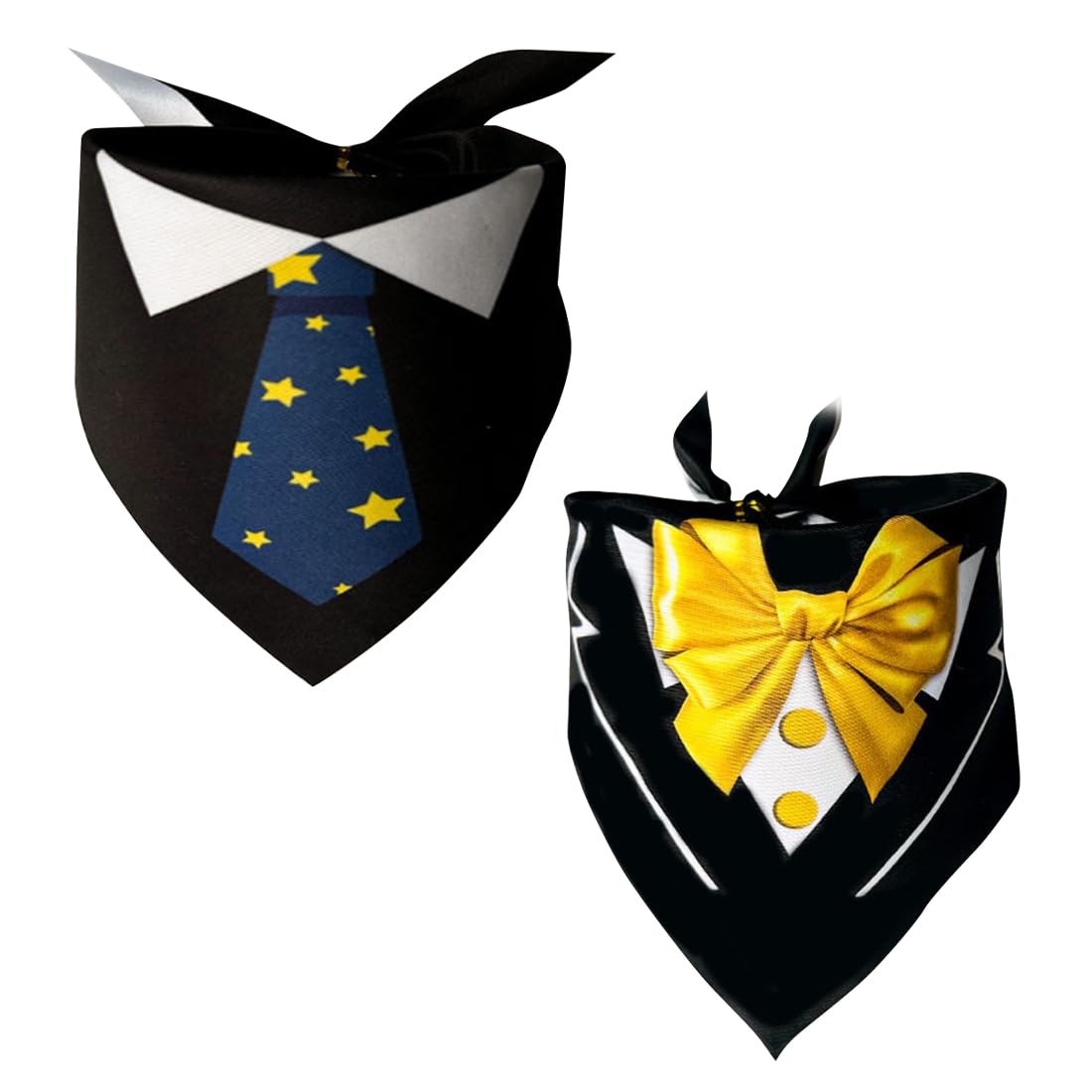 QGK 2 pezzi Collare a Bandana, da Smoking per Cani, Regolabile, Canottiera e Papillon, Formale Matrimonio Partito Papillon per i Cani, Cravatta Regolabile Pet Suit Bow Tie Bandana