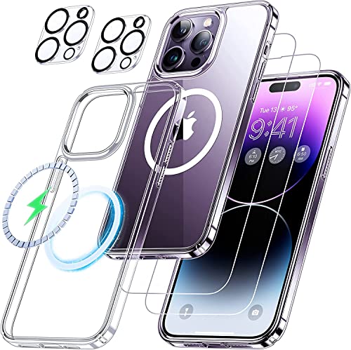 Humixx Magsafe Clear For Iphone 14 Pro Max Case Compatible With Magsafe, [Not-Yellowing][Military-Grade Drop Protection] Crystal Clear Shockproof Case For 14 Pro Max, Clear #TOP28