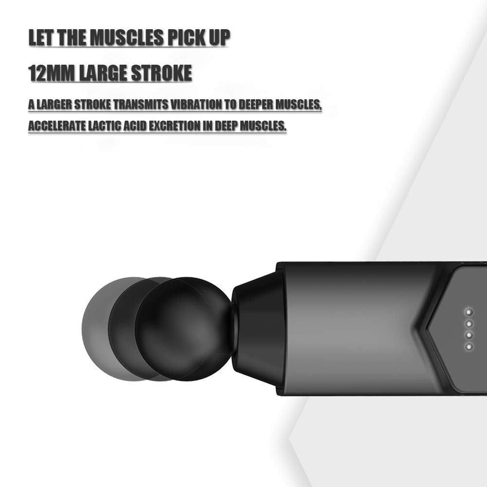 Massaggiatore muscolare palmare per massaggiatori muscolari a pistola profonda per alleviare il dolore, motore brushless silenzioso portatile super trapano sportivo, sollievo completo pe
