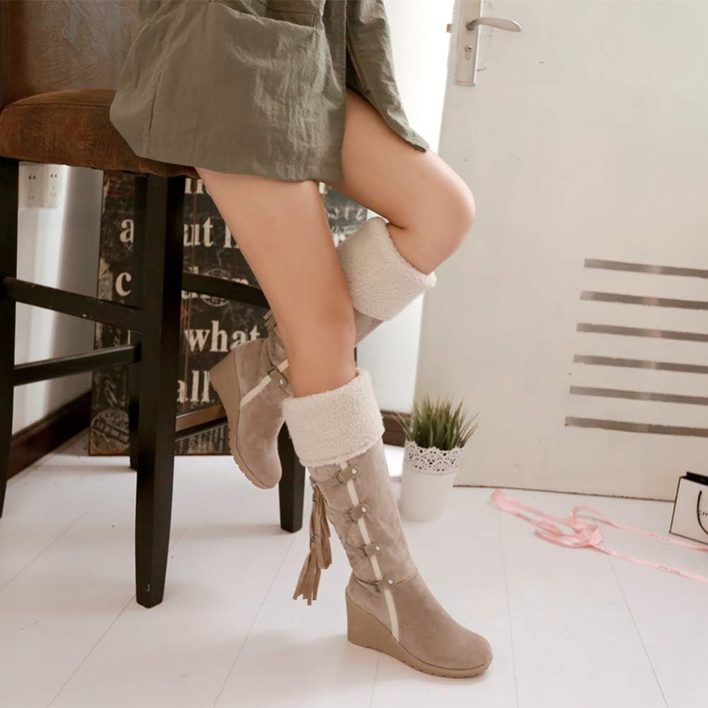 Boots for Women Winter High Boots Fashionable Tassel Comfortable Stylish